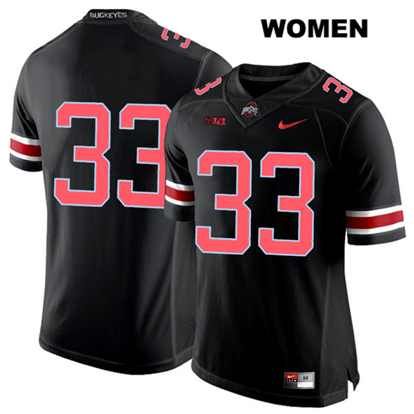Ohio State Buckeyes Women's Dante Booker #33 Red Number Black Authentic Nike No Name College NCAA Stitched Football Jersey OW19T68KI